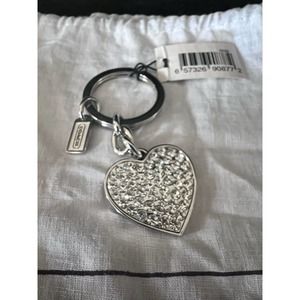 NWT COACH Pave Heart Key Fob